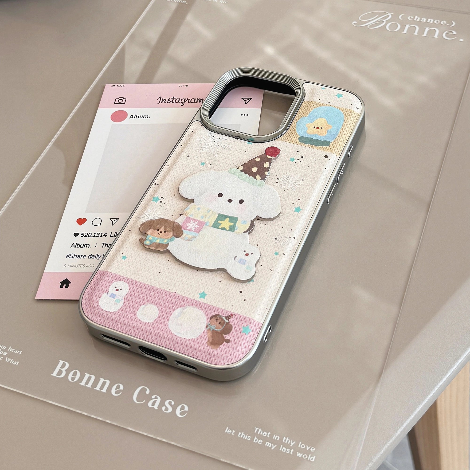 Pink Apricot Snowdog - iPhone Case